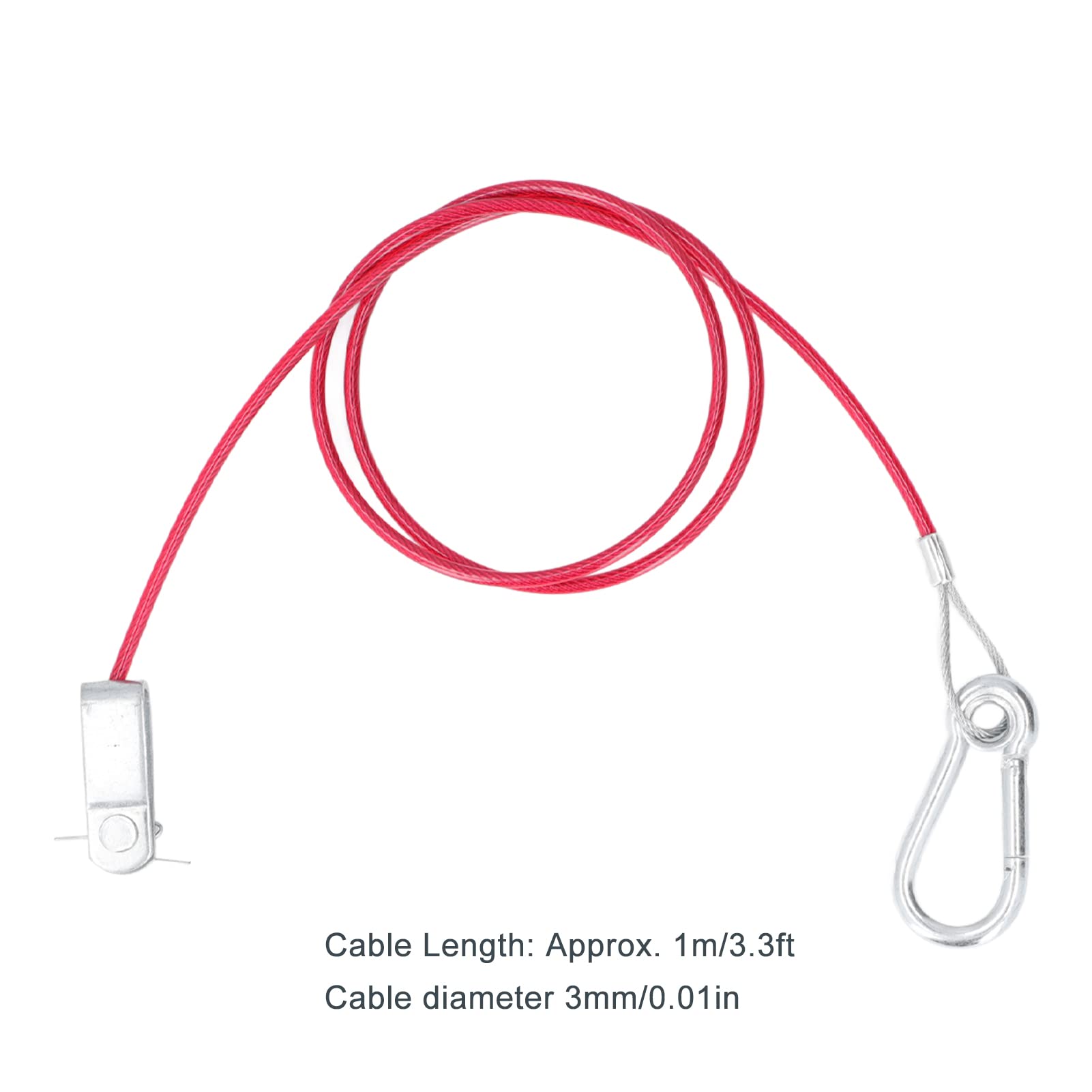URAQT Cavo Sicurezza Rimorchio, 1 M Cavo di Sicurezza per Rimorchi e Caravan, con Moschettone, Carico di Rottura 150 kg, Acciaio Inossidabile Freno per Rimorchio, Diametro del Filo 4mm