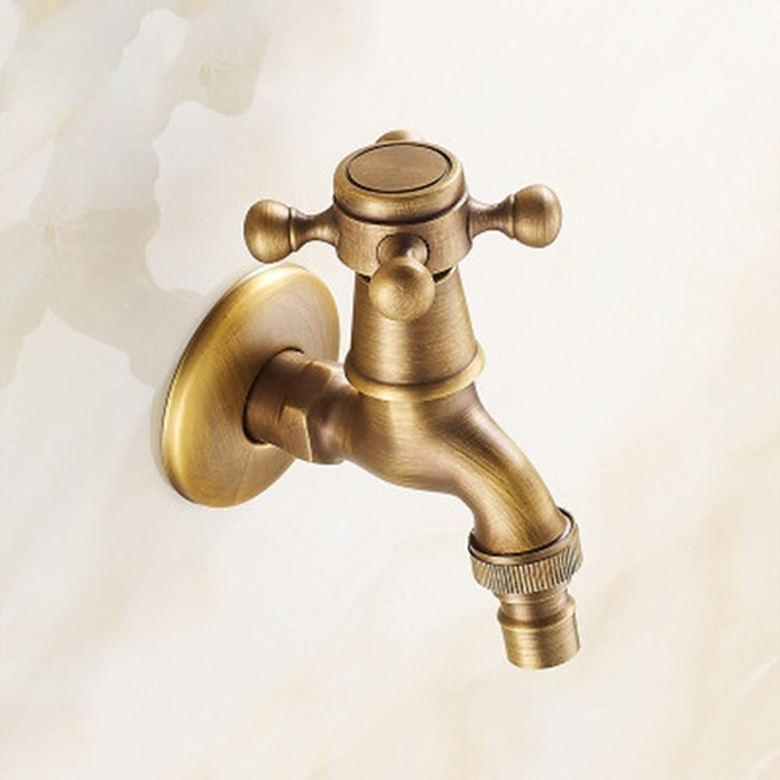 ZYCHSJXA Carved Wall Mount Bibcock Brass Retro Tap Decorative Outdoor Garden Taps Washing Machine Mop Luxury Antique WC Faucet