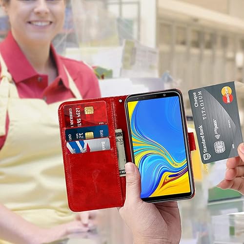 Miniatura 2 de Funda para Galaxy A7 (2018), Galaxy A750, Samsung A7 2018 Wallet Case, PU Leather Wallet Flip Phone Case Cover con ranuras para tarjetas para