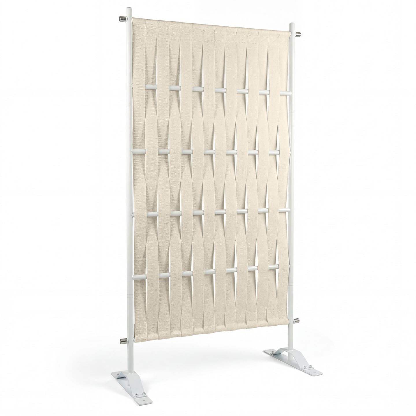 Paravent extérieur claustra 80x150cm beige et blanc IDMarket pour terrasse