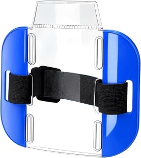 Arm Badge Holder - Clear Waterproof Sleeve, Name Tag Badge Carrier, Card Holder Armband with Elastic Strap and Buckle, | Protective Outdoor Accessory for Skiing Mountaineering Rafting