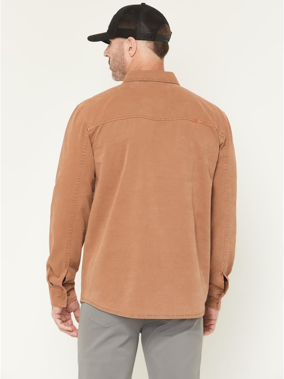 Men's Sal Twill Solid Button-Down Work Shirt Jacket - HXFA25O5-RUCOP Medium US Rust Copper