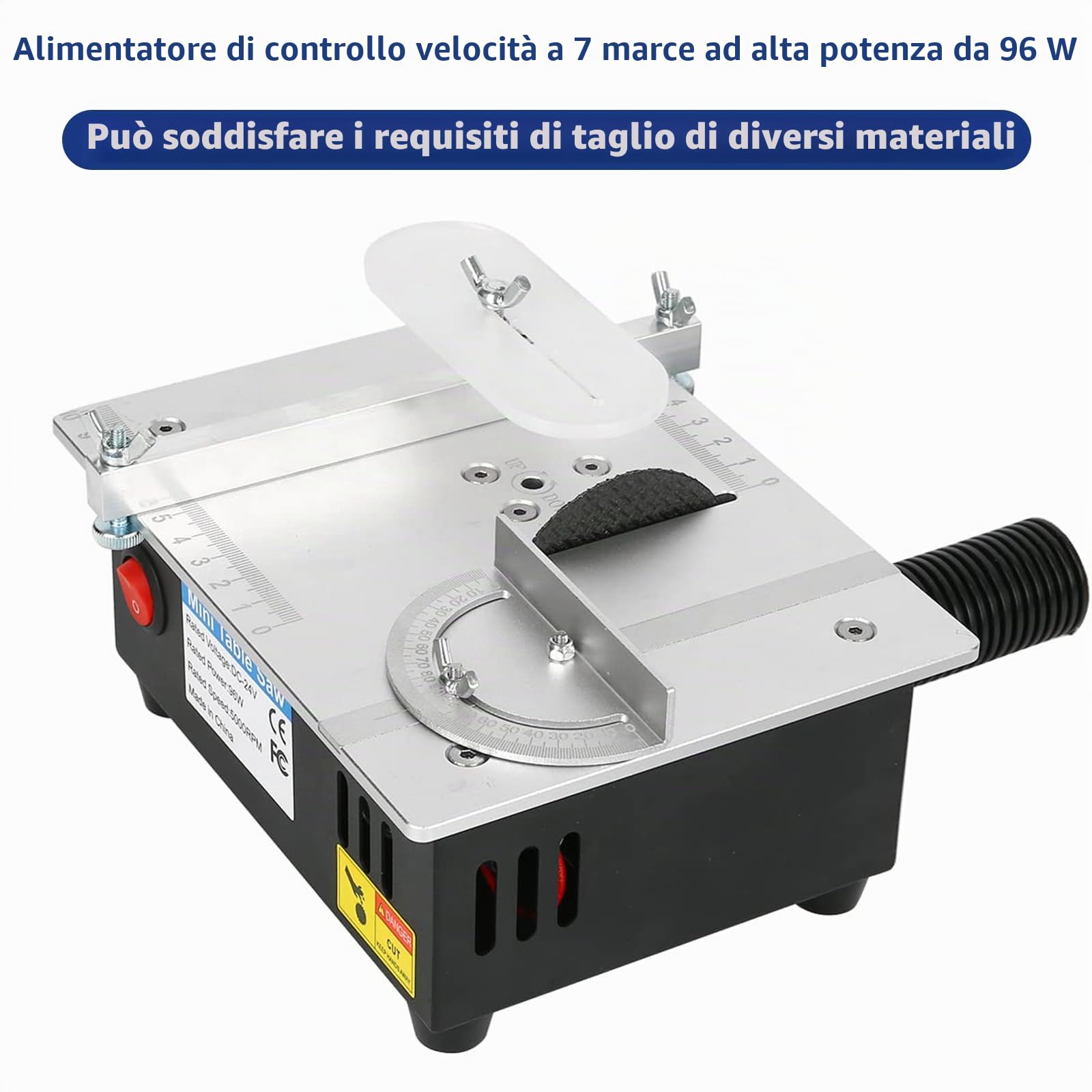 Mini Sega Circolare Da Tavolo, 5000Rpm 7 Velocità Regolabili Mini Sega Da Tavolo Banco Seghe Circolare Per Legno, Sega Da Taglio Di Precisione Portatile Multifunzionale Per Legno, Modellismo