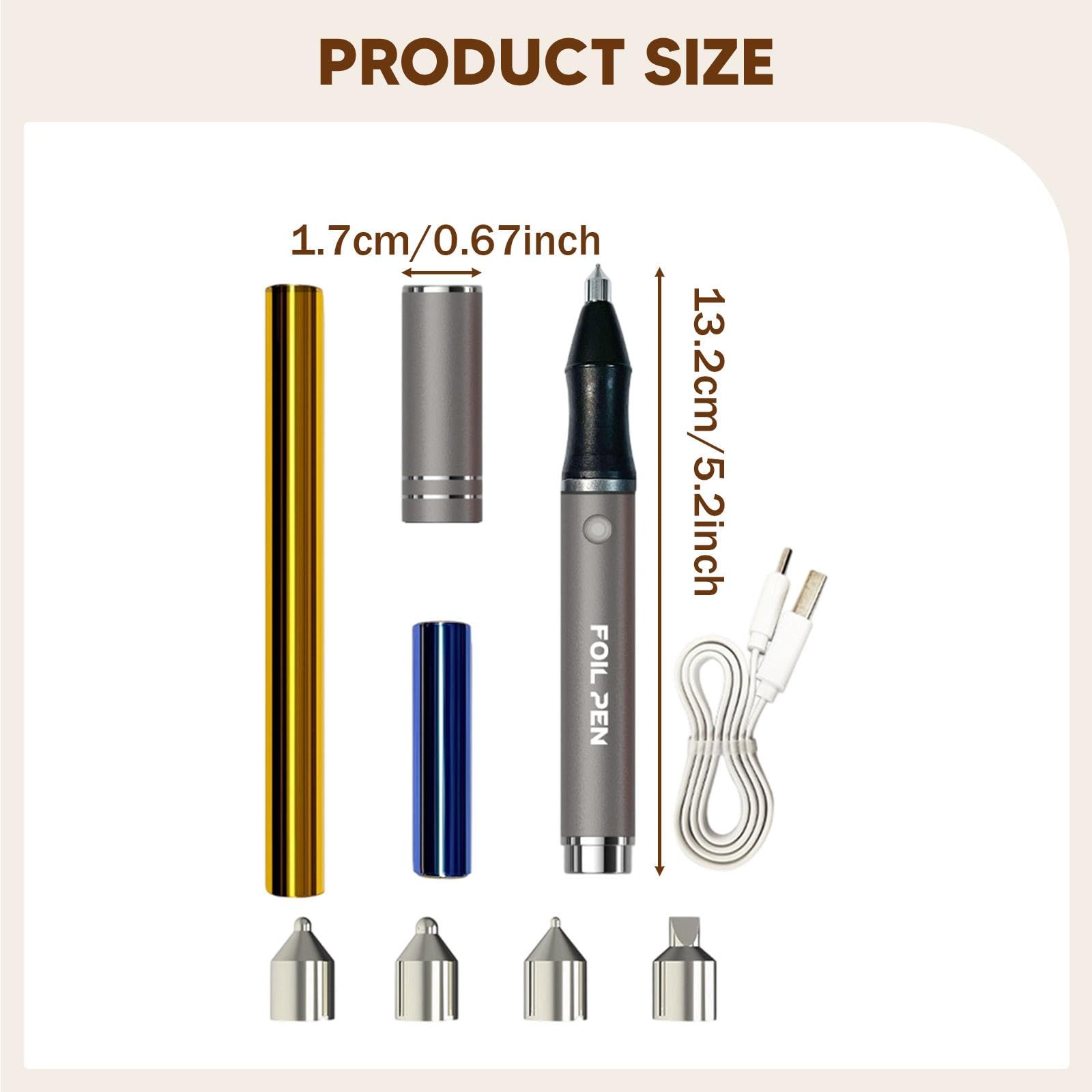 rockible Kit de Scrapbooking avec Stylo à Transfert Thermique USB et 4 Pointes pour Vos créations DIY, Gris