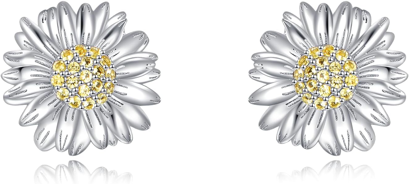 Sunflower/Daisy/Forget Me Not Earrings Sterling Silver Flower Earrings Christmas Jewelry Gifts for Women