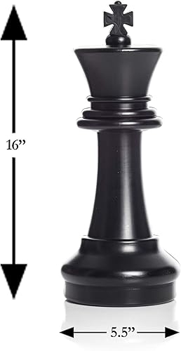Miniatura 3 de MegaChess Juego completo de piezas de ajedrez premium grandes con rey de 16 pulgadas de alto, blanco y negro