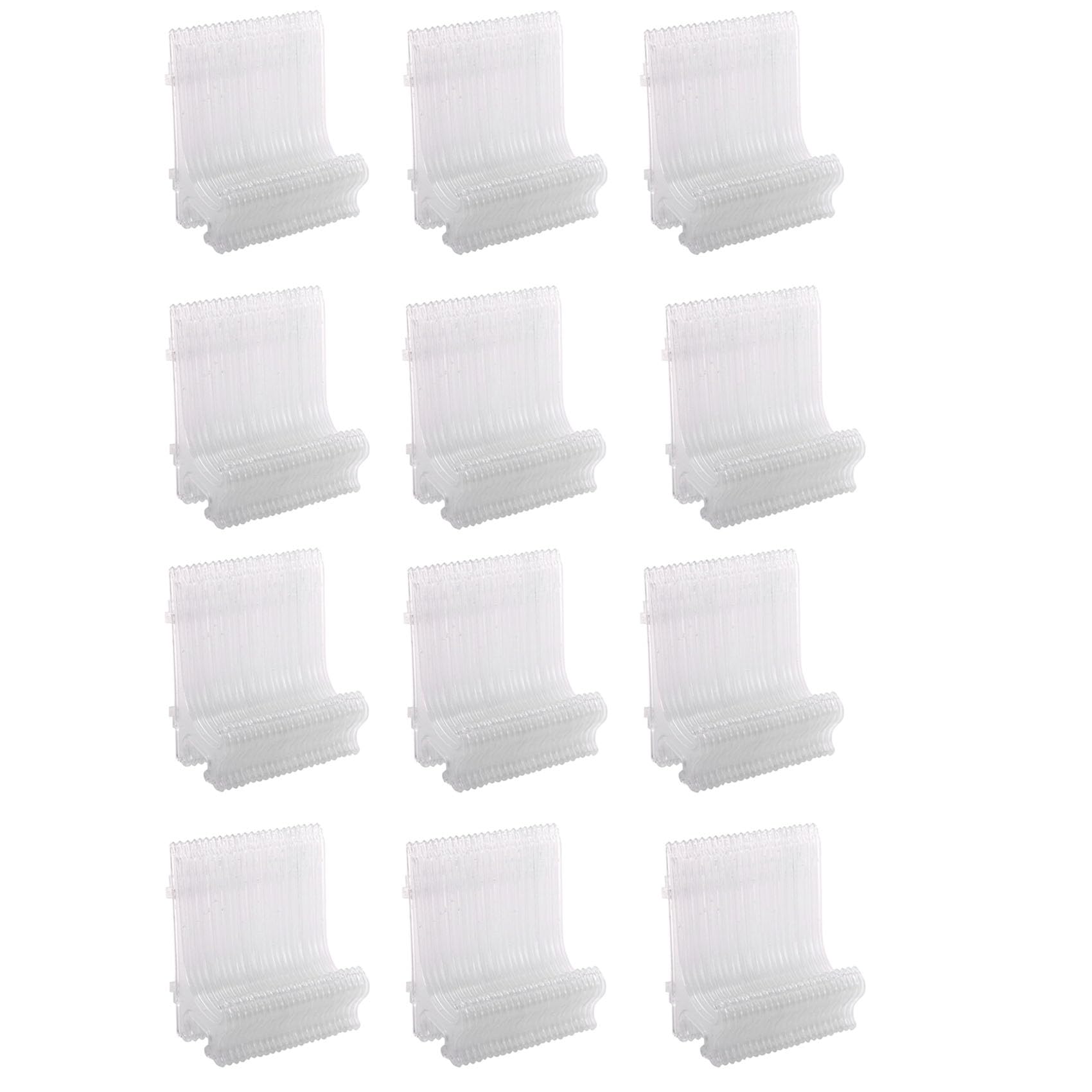 Hndhbfgrt 120Pcs Clear Plastic Easels Plate Holders Display Dish Rack Picture Frame Photo Book Pedestal Holder Display Stand