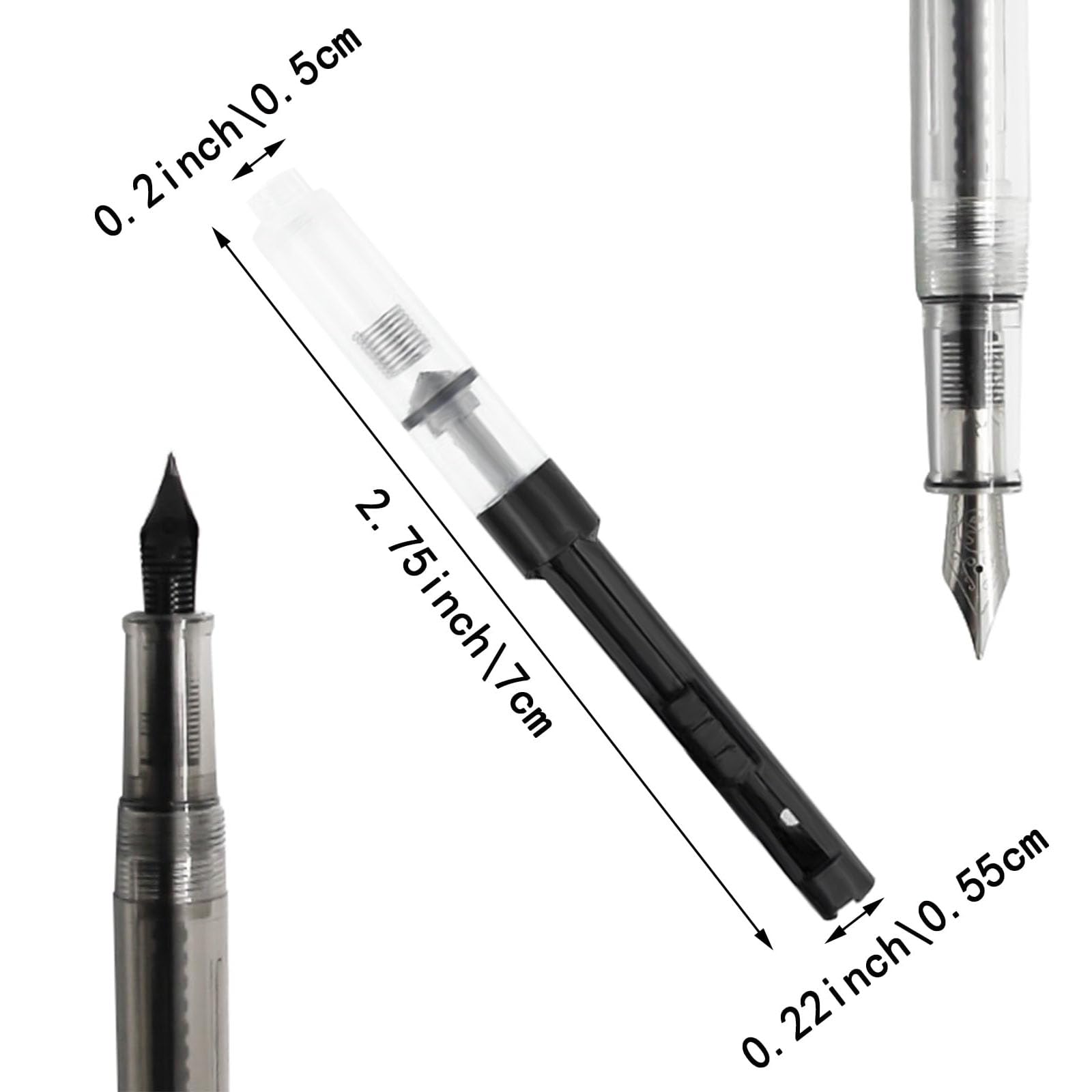 2 Pcs Black Universal Fountain Pen Ink Converter Standard - View #4