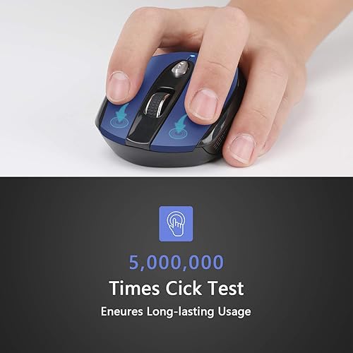 Miniatura 4 de LeadsaiL - Mouse inalámbrico para computadora, 2.4 G, portátil, delgado, inalámbrico, menos ruido, para portátil. Mouse óptico con 6 botones,