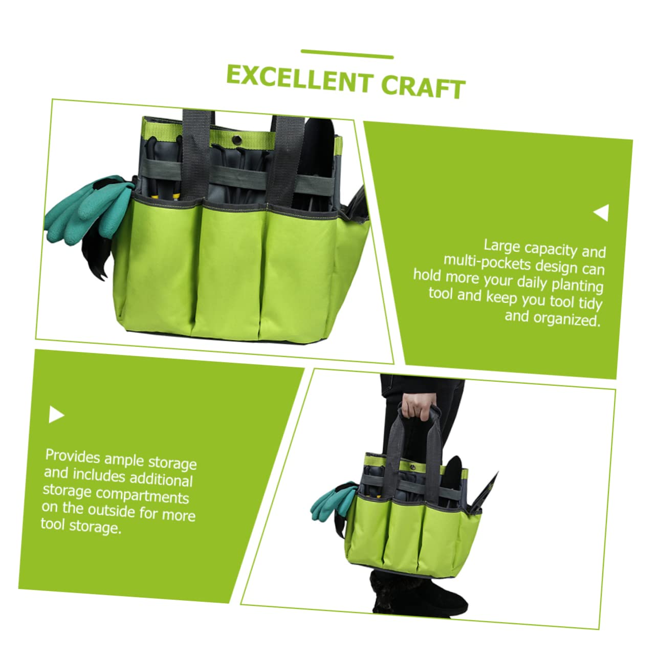 Homoyoyo Caja De Herramientas Bolsa De Jardín Bolsa De Jardinería Bolsos De Mujer Para El Trabajo Bolsos De Mano De Las Mujeres Múltiples Bolsillos Portaherramientas Tela Oxford Hombre
