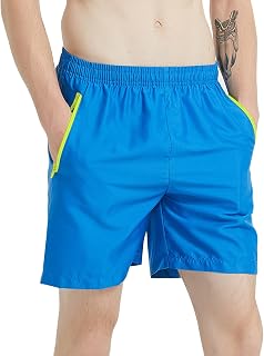 Mens Sports Shorts Elasticated Waist Quick Dry Gym Running Shorts Comfy Soft Weightlifting Shorts Summer Biker Shorts with Pockets