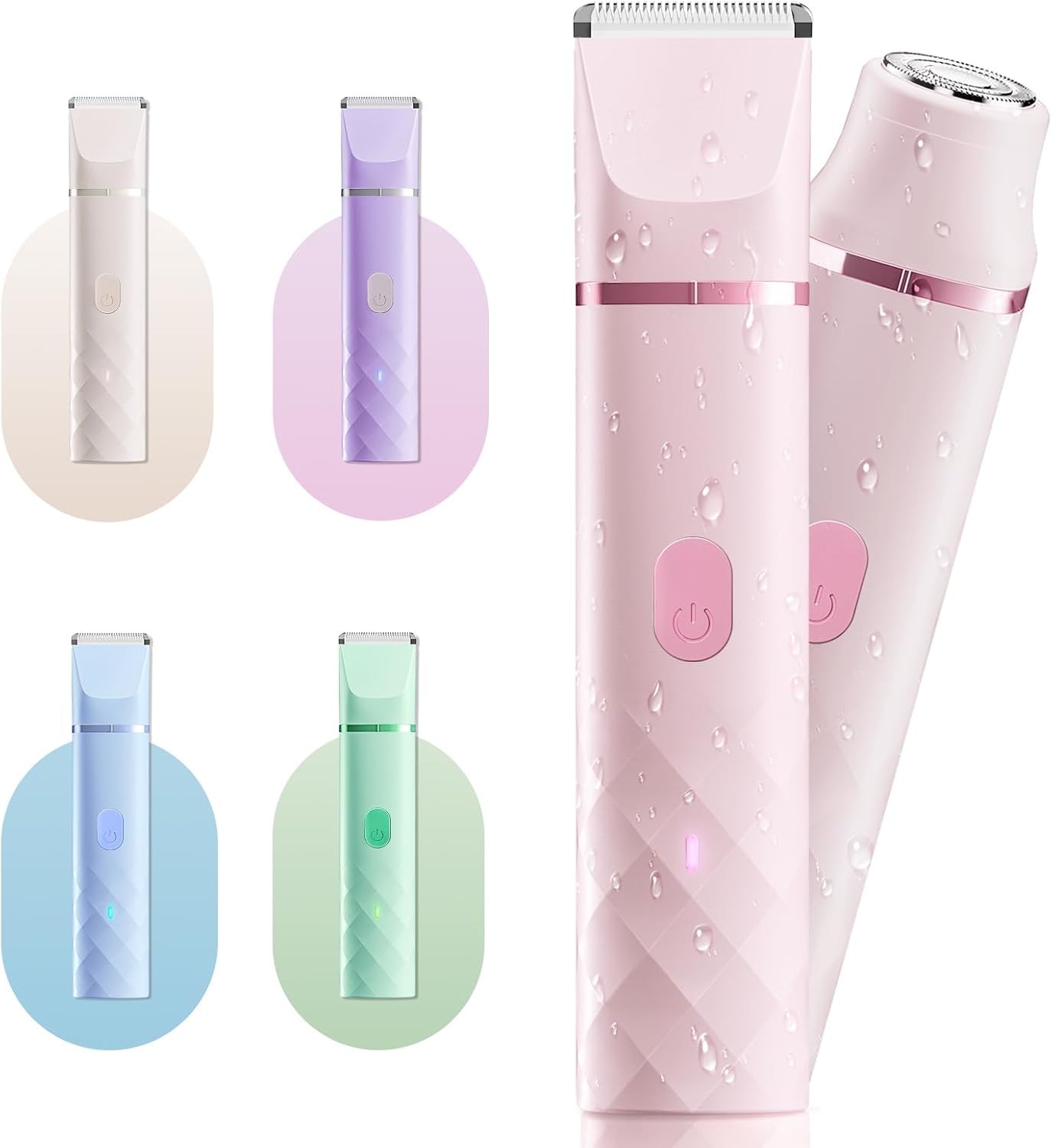 Bikini Trimmer for Women, IPX7 Waterproof, Painless Rechargeable Electric Razor Remover, 2-in-1 Facial & Pubic Hair Removal for Sensitive Skin, Portable Travel Size, Women’s Gift, Pink - Image 9