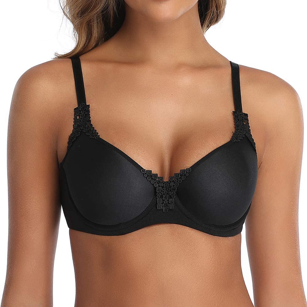 Photo 1 of GEOFEY Bras for Women Lightly Padded Comfy Soft Full Coverage Underwire Breathable Push up T-Shirt Bra 38A