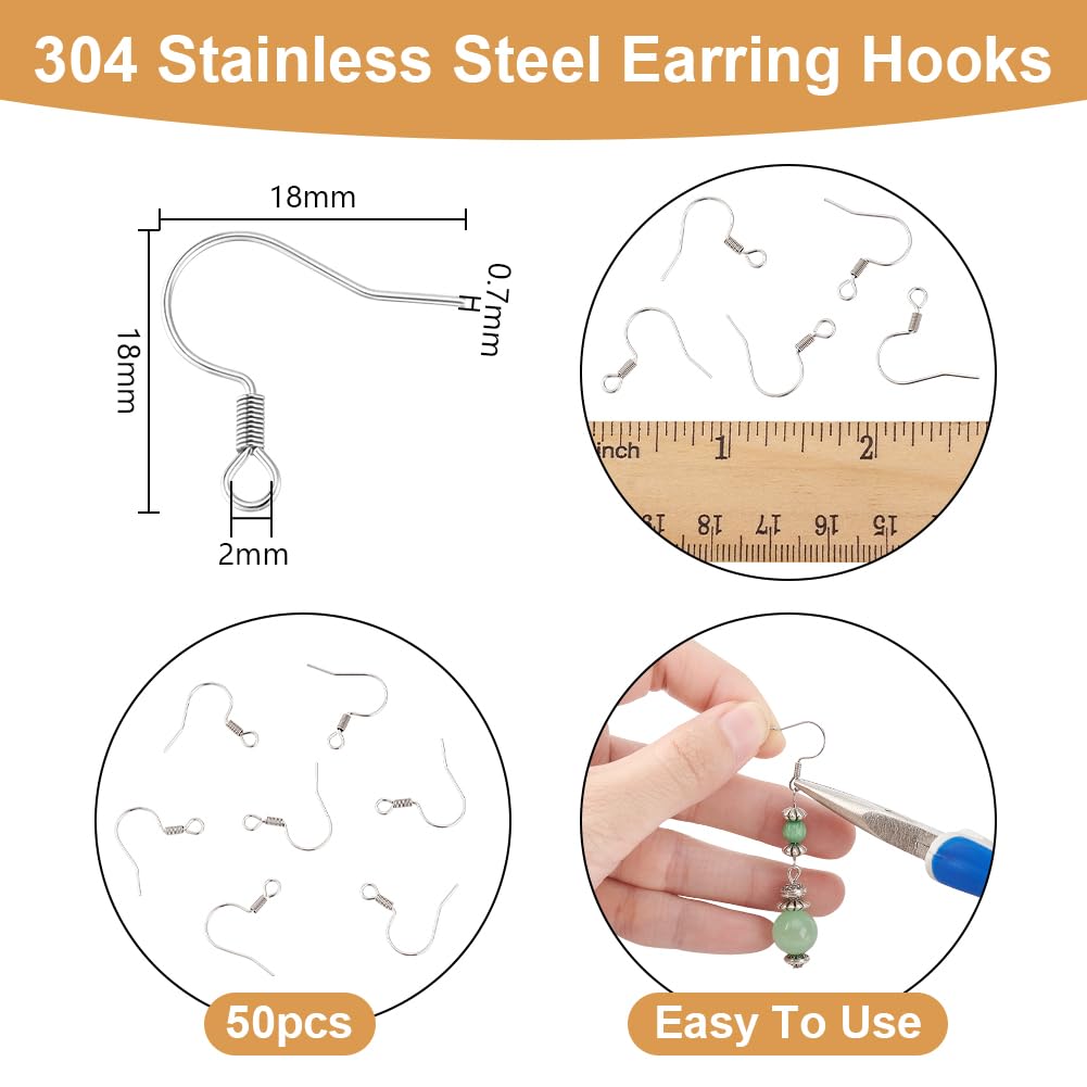 Pandahall 20pcs Stainless Steel Earring Hooks - Mixed Color Ear Wires For DIY Jewelry Making