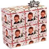 Christmas Custom Gift Wrap | Personalized Photo Gift Wrapping Paper (6 Foot Roll, Chirstmas Tree and...