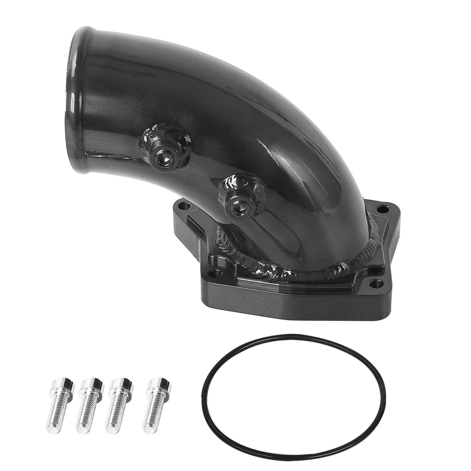 High Flow Elbow Compatible with F-ord 6.0L V8 Powerstroke Diesel 2003-2007 Black