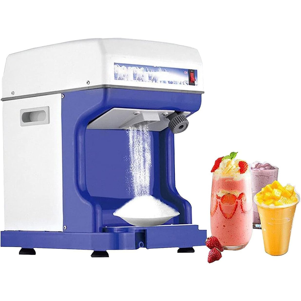 Machine à Glace Pilée électrique 250 W, Machine à Glace Pilée Professionnelle, Grande Capacité De 2L, Avec Interrupteur De Sécurité, Pour Cafés, Salons De Thé, Hôtels