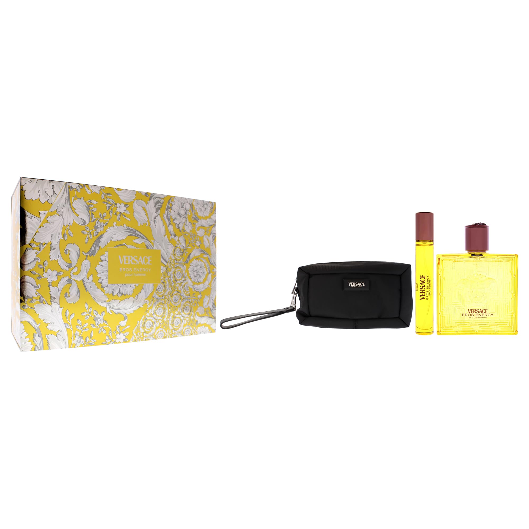 Versace Eros Energy Eau de Parfum Geschenkset 100 ml 10 ml Reisespray Kulturbeutel