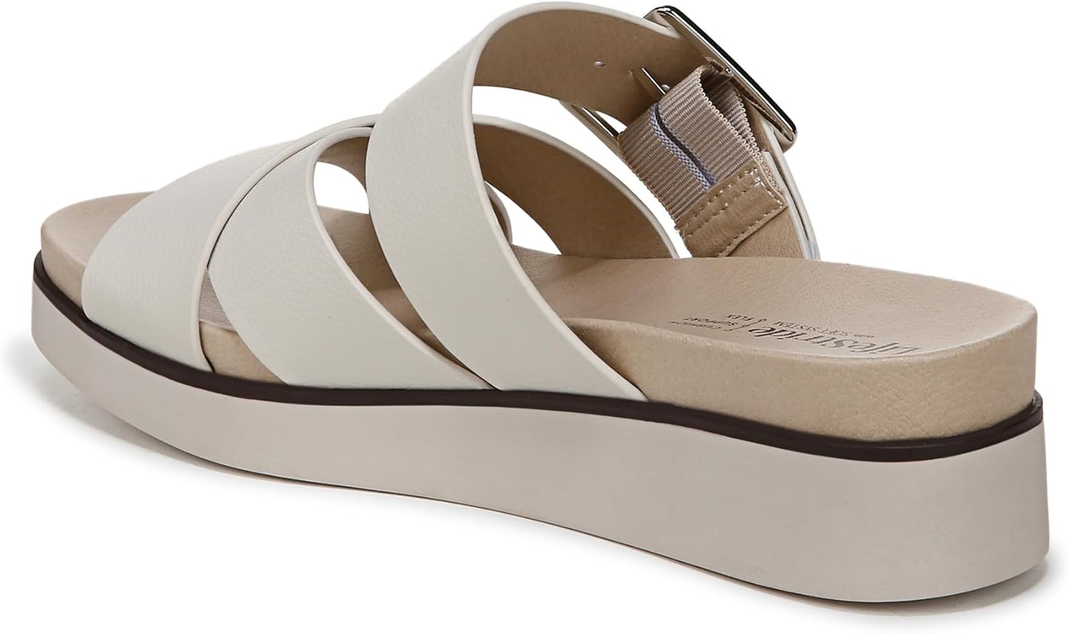 LifeStride Womens Getaway Slide Sandal Bone 10 W - Image 8