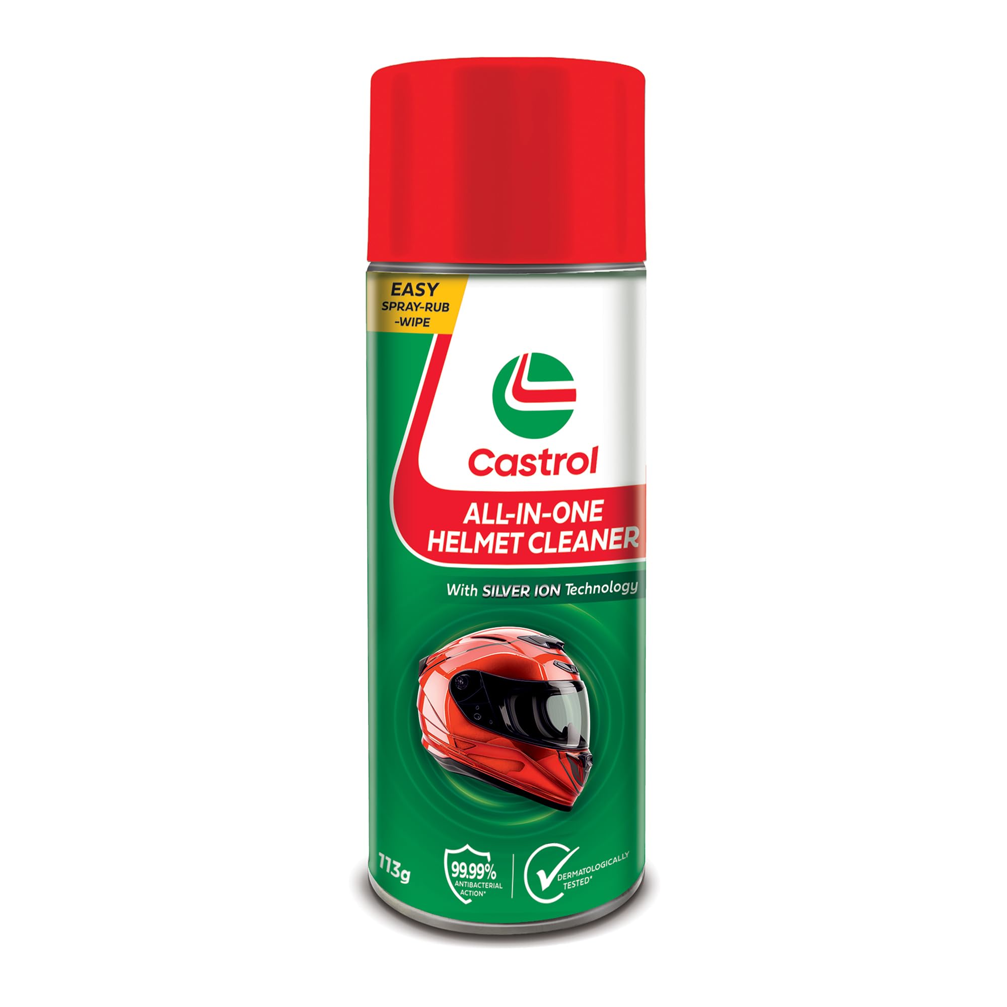 Castrol All-in-One Helmet Cleaner – Anti-Odour & Anti-Bacterial foaming Spray | One Spray for Helmet Inside & Out | Dermatologically Tested | Quick Drying | Suitable for All Helmets (125ml)-picture-19