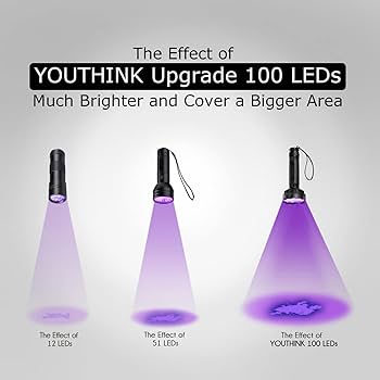 Amazon.co.jp: UV懐中電灯ブラックライト、 100個のLED IPX-4