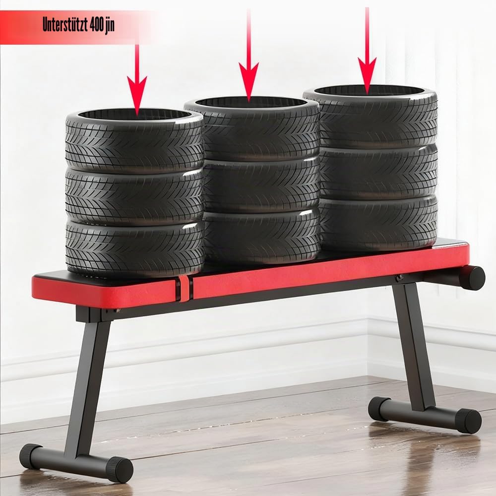 Klappbare Hantelbank, Flachbank,Klappbare Ganzkörper-Trainingsbank,Platzsparend Zusammenklappbar,Geeignet Für Heimfitnessstudio Und Fitnessstudio,Trainingsbank Für Zuhause, Tragfähigkeit 200 Kg