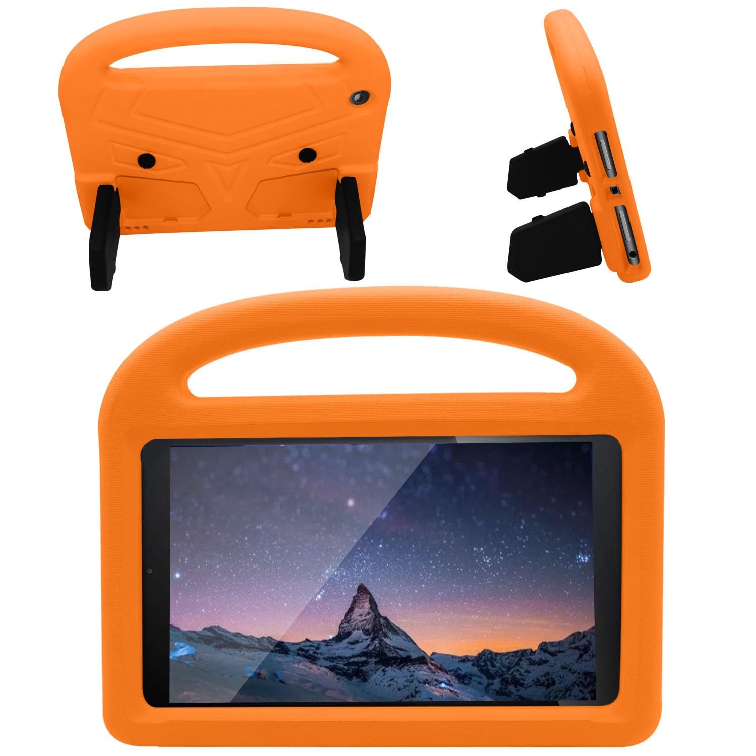 Podróż na tablecie Etui na tablet dla dzieci kompatybilne z Kindle Fire HD 8 Plus (2020) Etui - Wytrzymała, lekka, odporna na wstrząsy osłona uchwytu z pianki EVA Ochrona tabletu(Orange)