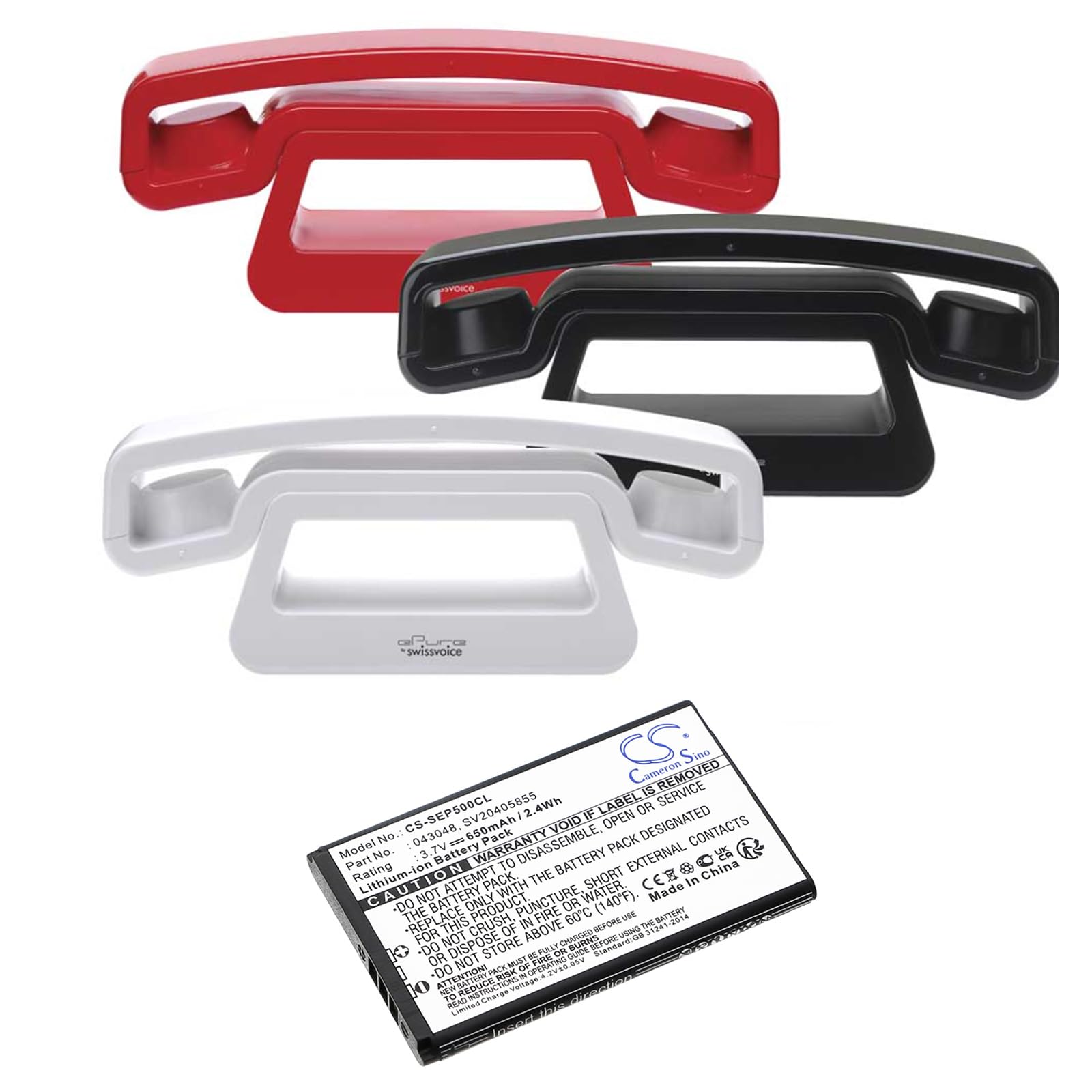 TECHTEK Batteria 650mAh Compatibile Con [Swissvoice] EPure, EPure - Foto 10