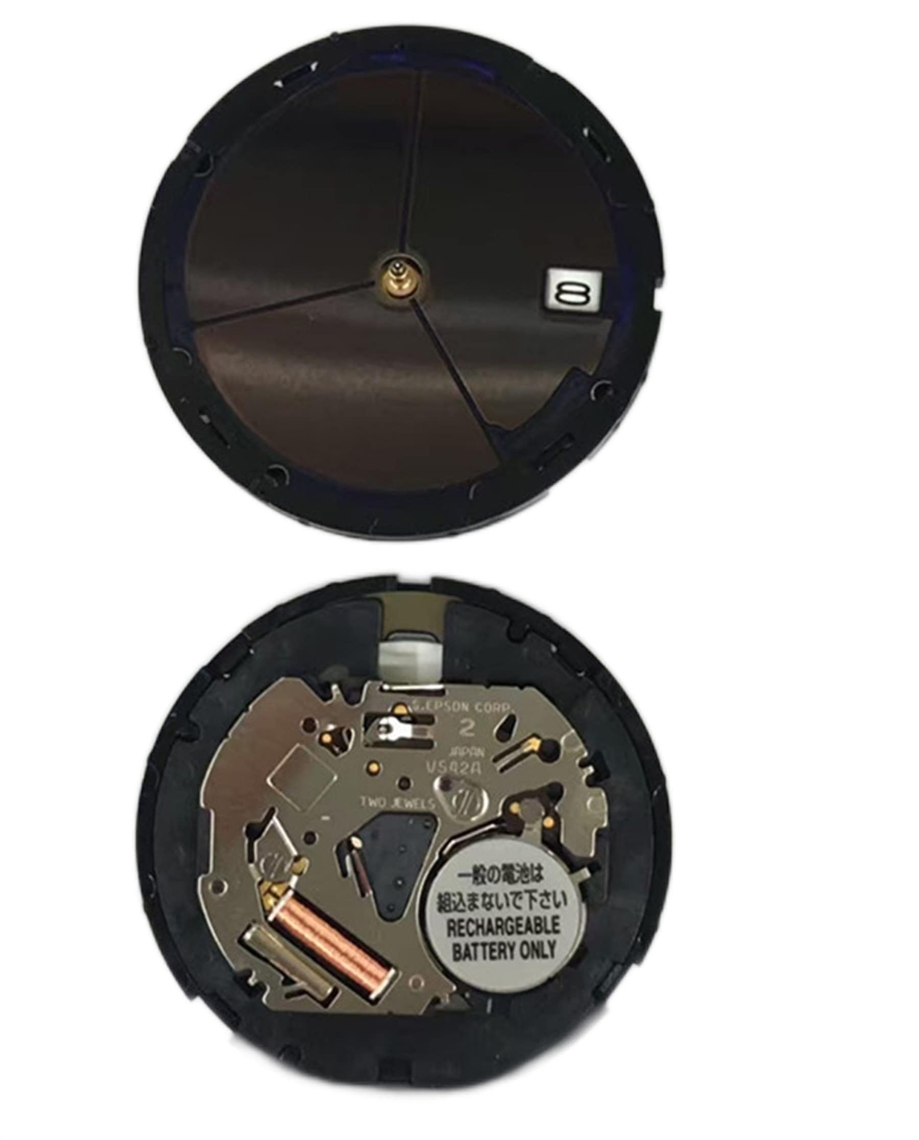 VS42A Movement Black Date Indicator at 3 Solar Movement