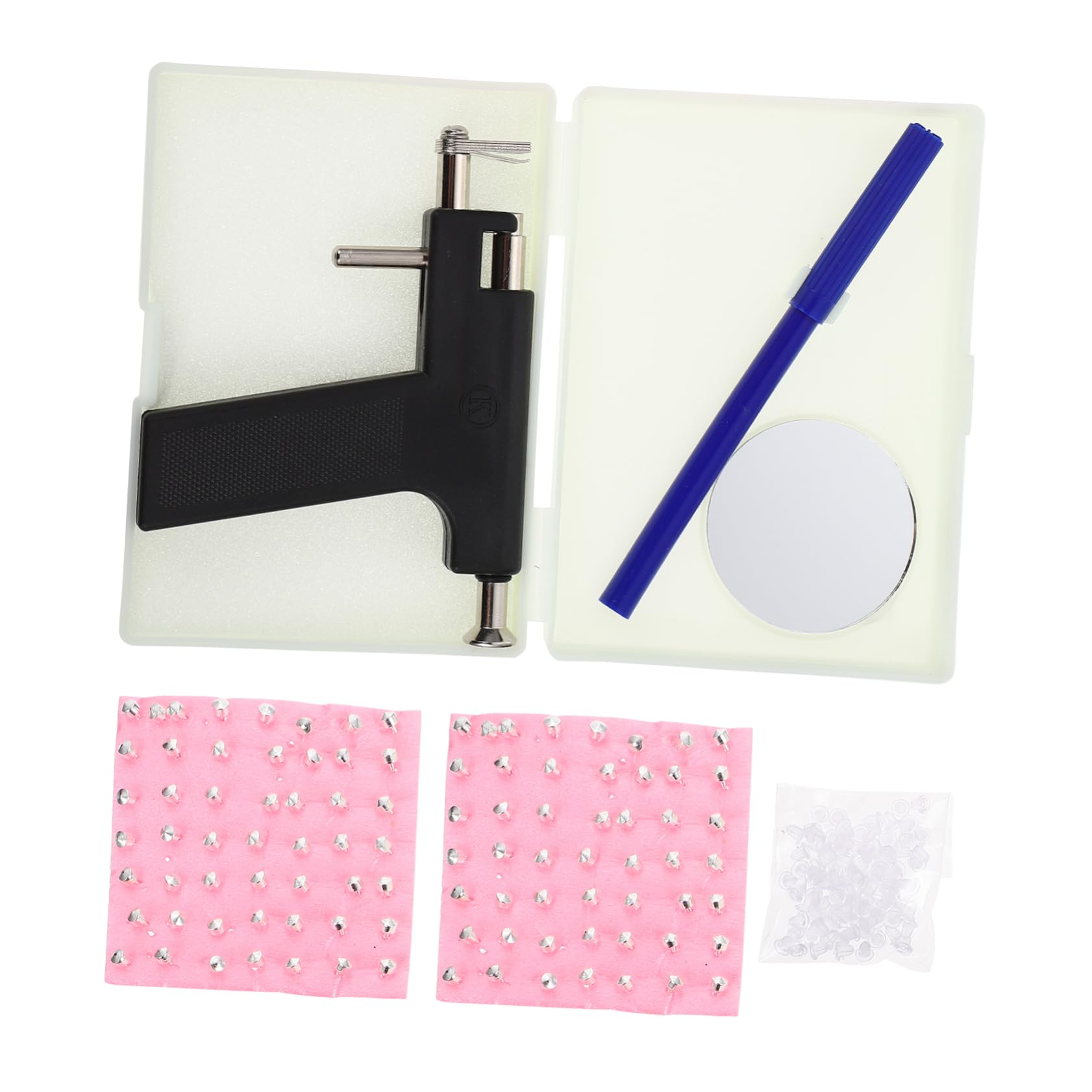 SHERCHPRY 1Set Ear Kit with Ear Studs Professional Tool for Ear and Navel Easy to Use Painless Machine Durable