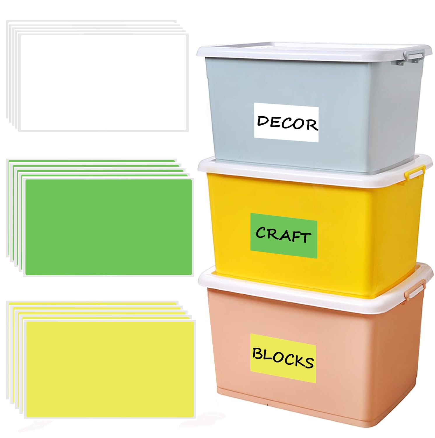 90Pcs Large Moving Labels for Boxes, 5 X 3 Inch Label Stickers for Storage Bins, Rectangular Stickers Color-Coding Labels for Home Organization,
