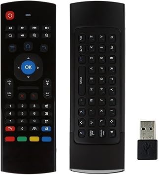 MX3 Air Mouse Remote with Keyboard AMGUR 2.4G Mini Wireless Keyboard Air Mouse Combos IR Learning Remote Control for Android TV Box Raspberry Pi, HTPC IPTV PC Pad, Google Smart TV Remote Mouse
