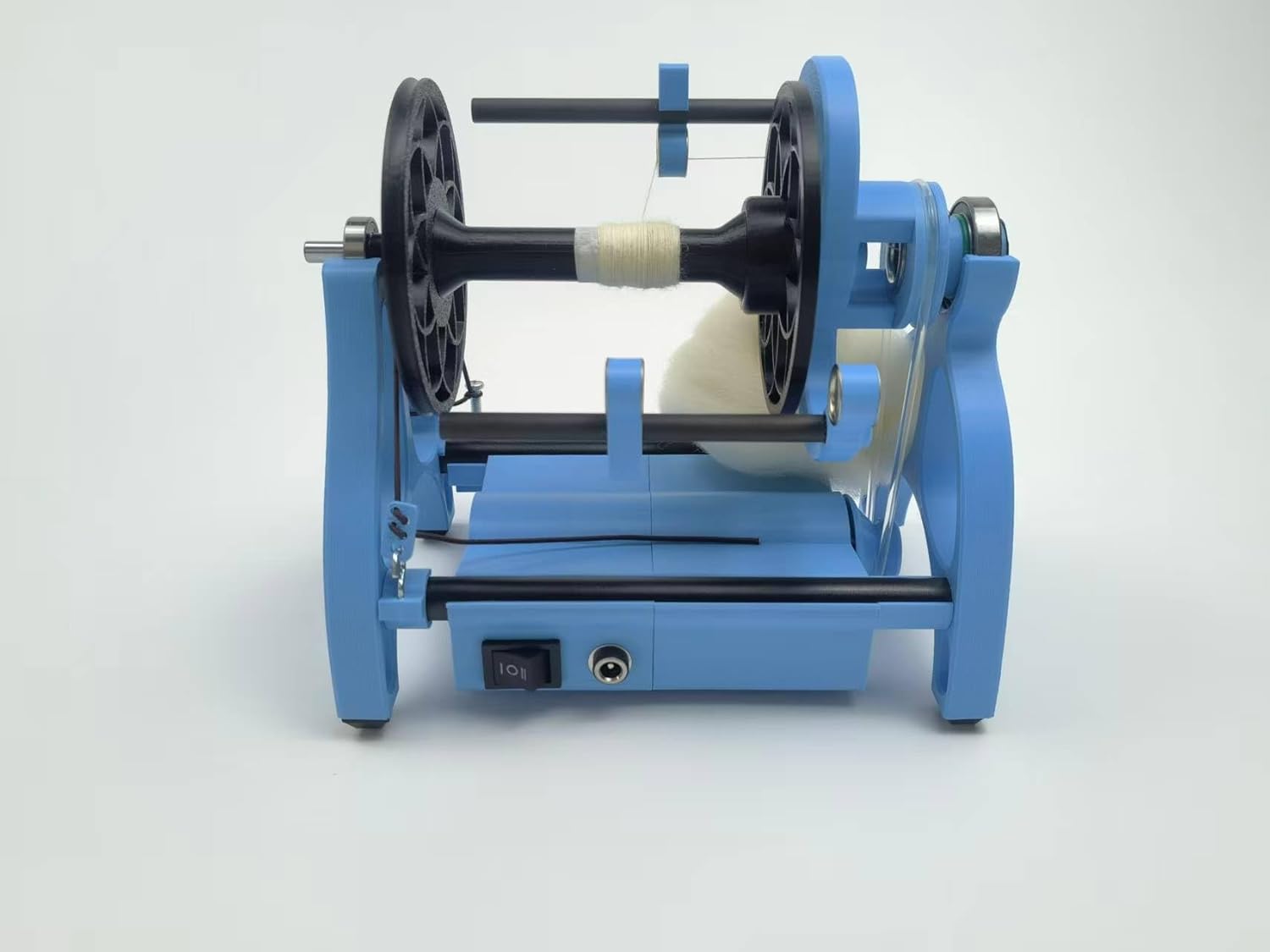 Electric Yarn Winder Electric Yarn Spinner Kit Spinning Wheel for Wool with Foot Controller & 4 Bobbins, Small Wool Spinner with Forward & Reverse(Green)