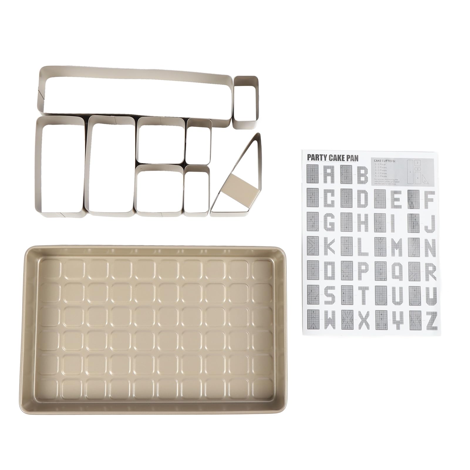 Juego de moldes antiadherentes para tartas, diseño alfanumérico innovador para hornear, letras y números con recipiente y manual de instrucciones (idioma español no garantizado), resistente a altas