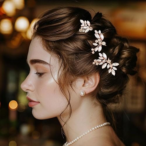 Miniatura 9 de Jakawin Crystal Bride - Pinzas para el cabello de boda, pieza de cabello plateada, accesorios para el cabello para mujeres y niñas, HP130 (plateado)