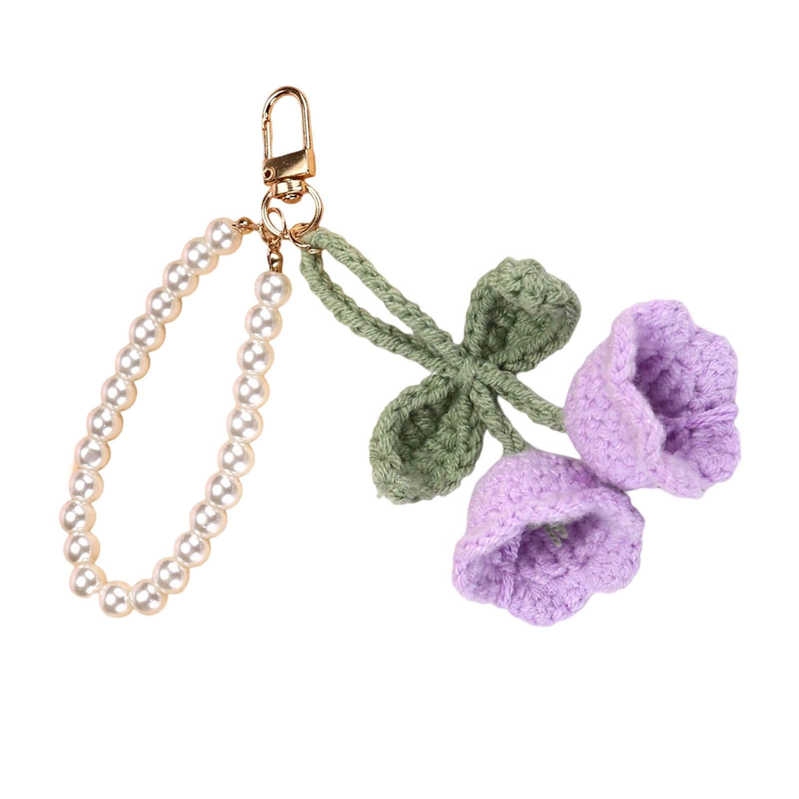 Nongyu Women's A Delicate Crochet Flower Keychain Stylish Charm To Bags Nd Keyrings Colorful Knit Key Ornament Yarn Texture For Daily