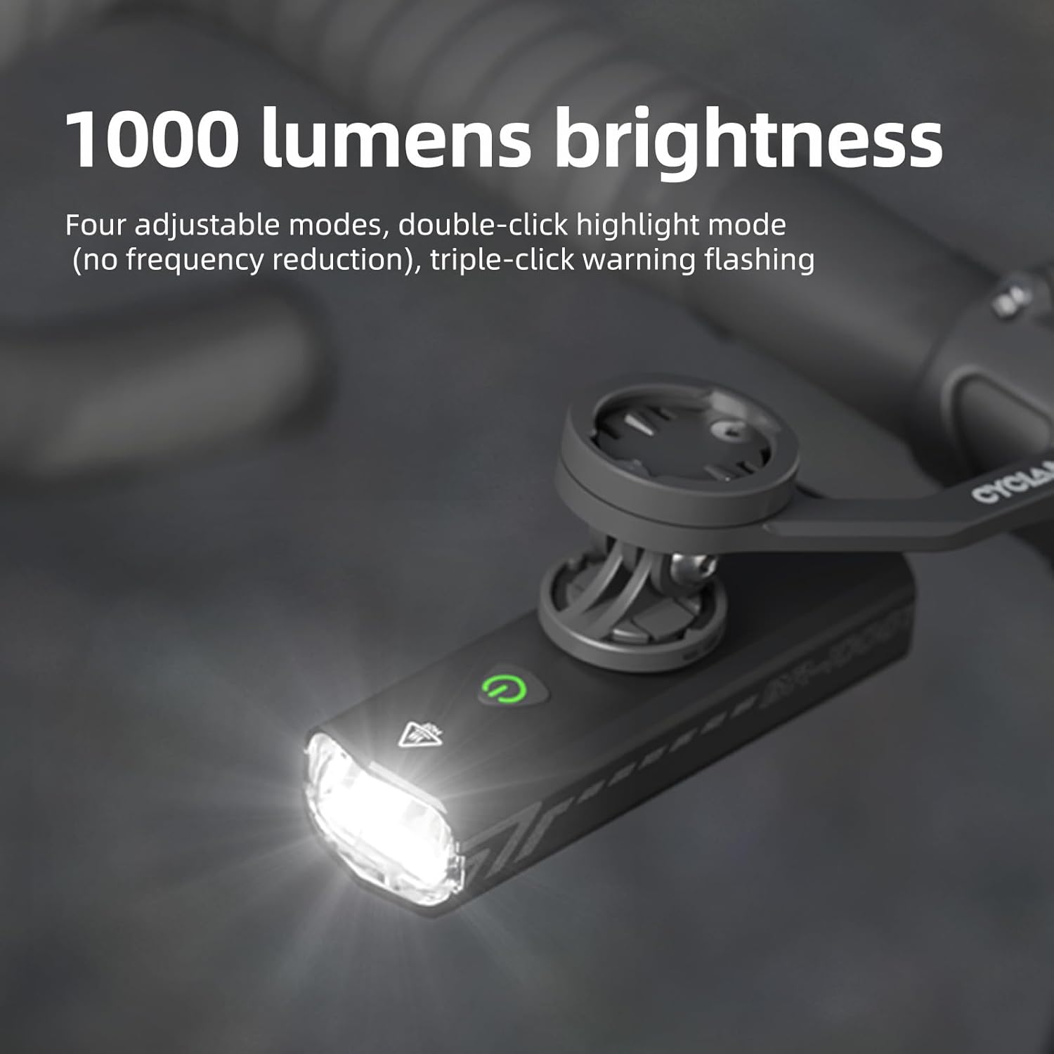 Bike Lights for Night Riding Compatible with Garmin/GoPro Mount 1000 Lumen Bright Bike Headlight Rechargeable Waterproof Aluminum Alloy Anti-Dazzling Bike Front Light for Commuter Cyclists