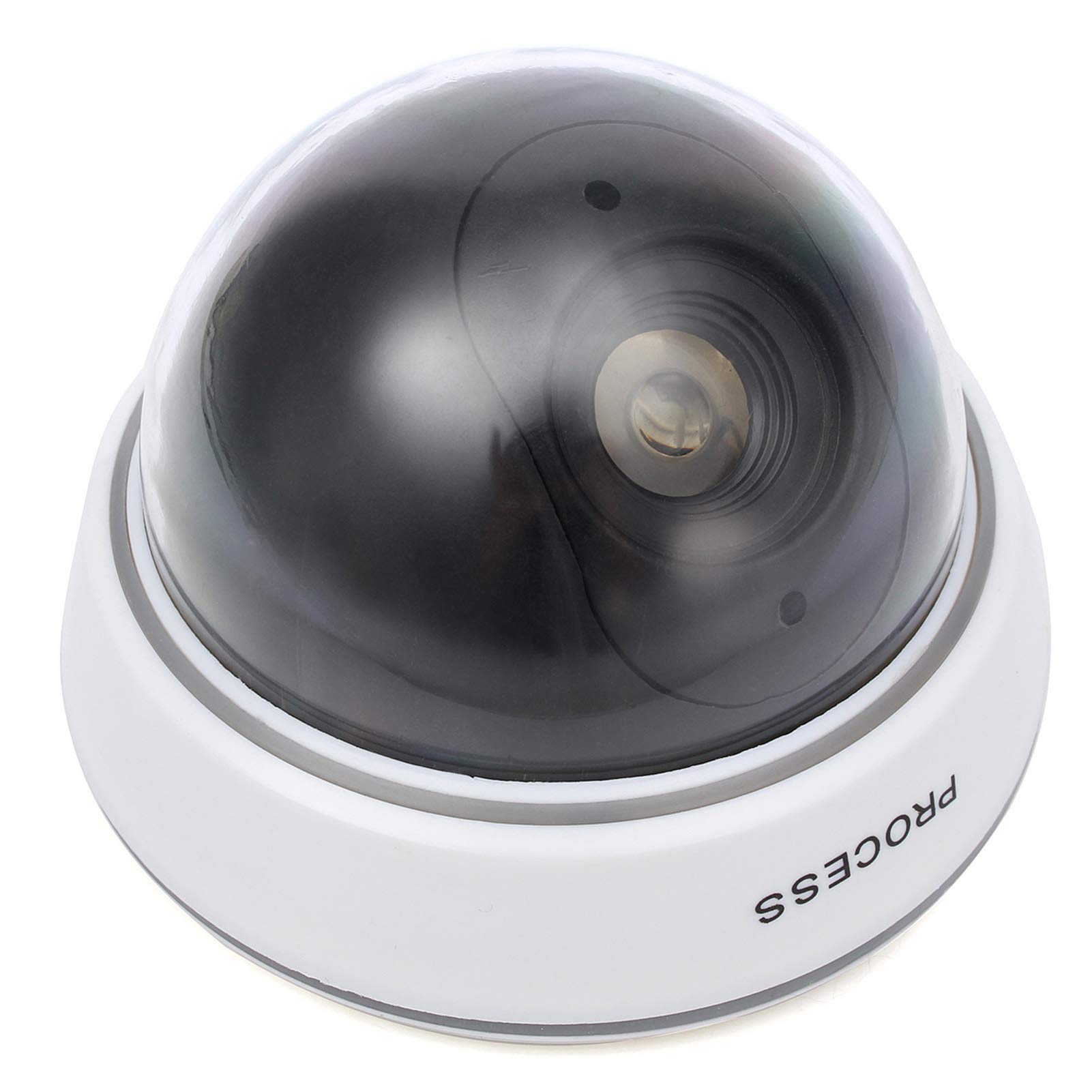 1Pc Telecamera di Sorveglianza Finta a Cupola con Luce Rossa Lampeggiante, Aspetto Realistico per Uso Interno ed Esterno