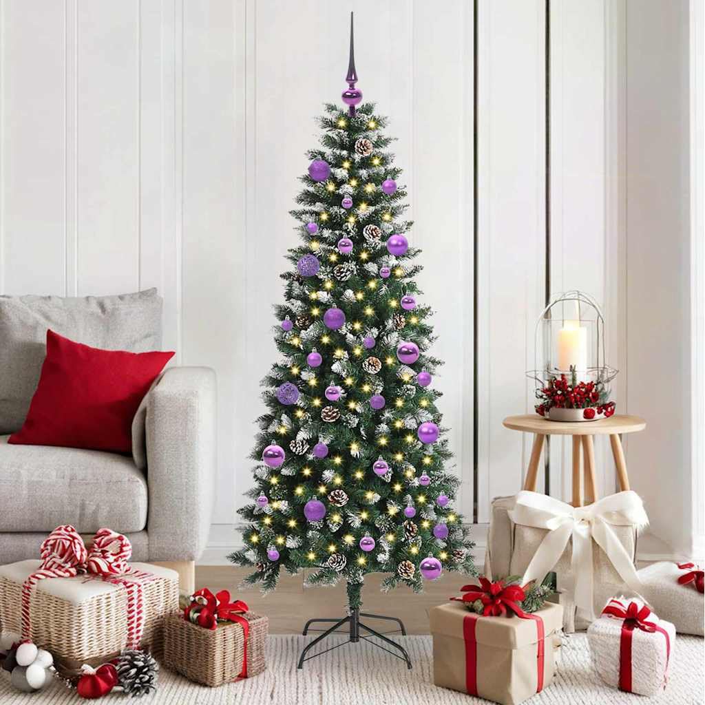 Sapin de Noël haut de gamme 150 cm en PVC et acier avec lumières LED