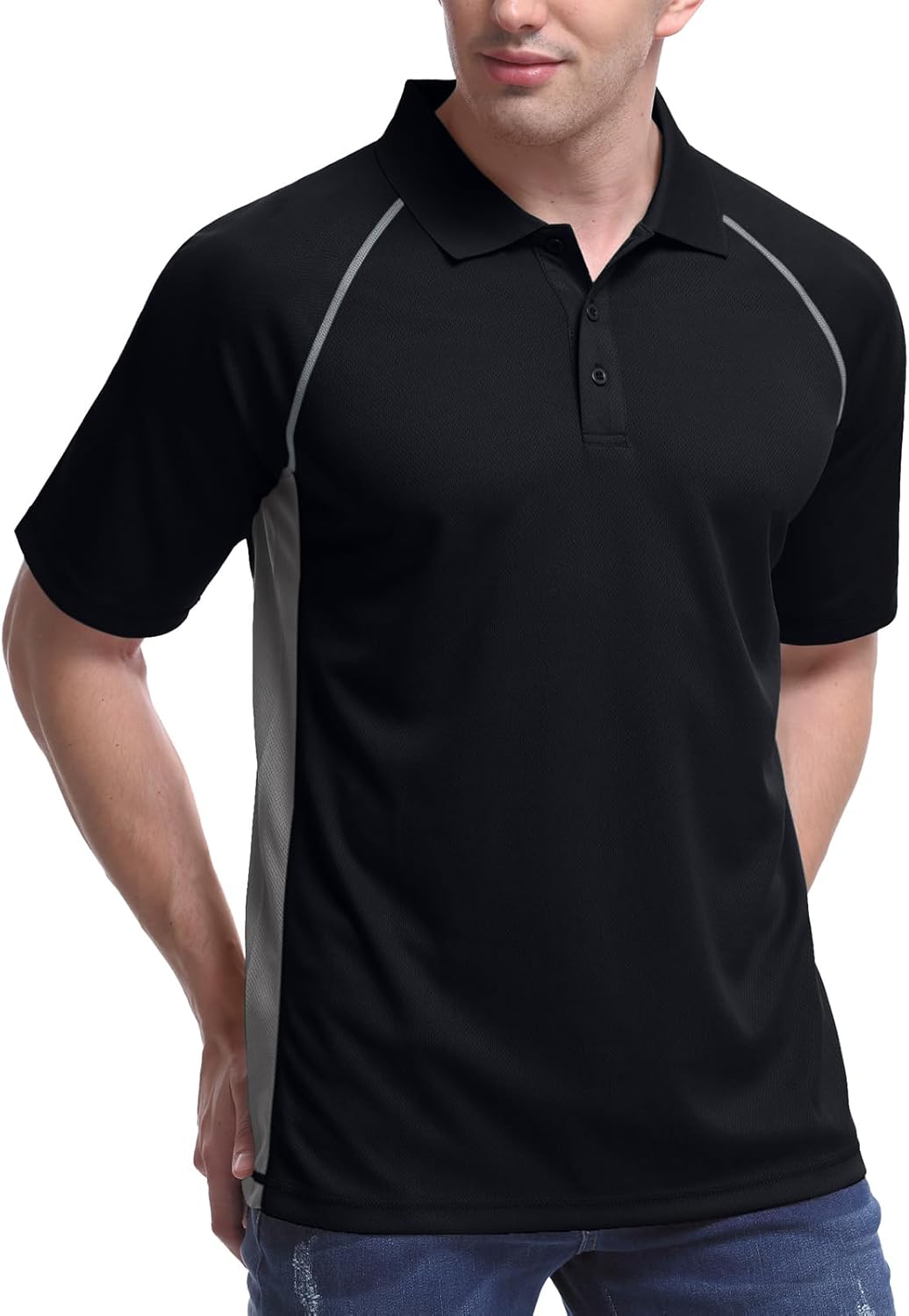 TIHEEN Golf Shirts for Men,Short Sleeve Moisture Wicking Proformance Big & Tall Polo Shirts - Image 2
