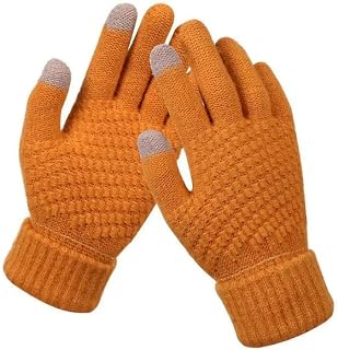 ZHXIG Guantes cálidos de Invierno Mujeres y Hombres, Guantes de Punto clásicos elásticos, Guantes de conducción para Ciclismo al Aire Libre con Dedos completos