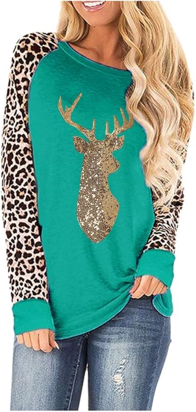 Womens sparkly christmas tops Clearance