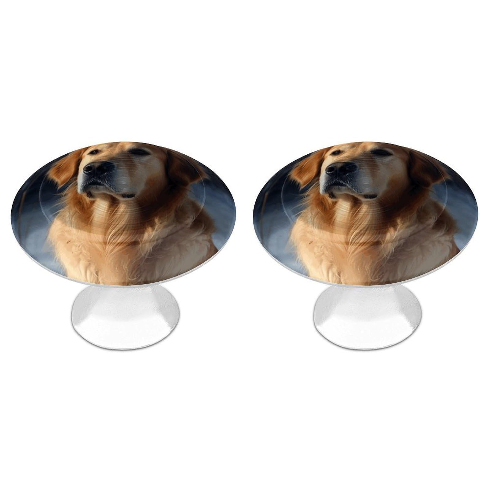 Vstadank Style Golden Retriever Drawer Pulls Sturdy Stainless Steel Door Handle Round Cabinet Knobs Fashion Dresser Drawer Knobs Door Pulls Exquisite Cabinet Handles Furniture Pull 2Pcs