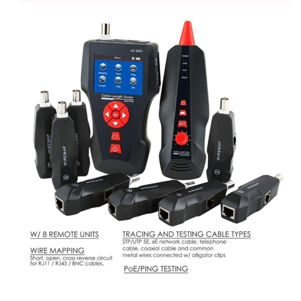 Multifuncional longitudes de redes por cable probador LCD Cable Tester probador de punto de interrupción NF_8601W