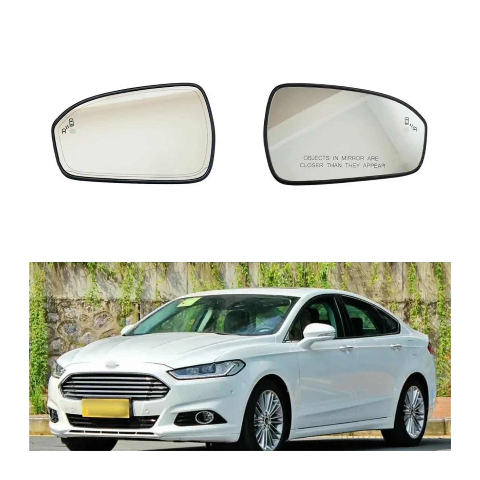 Cristal del espejo retrovisor del lado izquierdo Para Ford Para Mondeo 2013 2014 2015 2016 2017 2018 Espejo Retrovisor Lateral Calefactable Repuesto Automático(1pair)