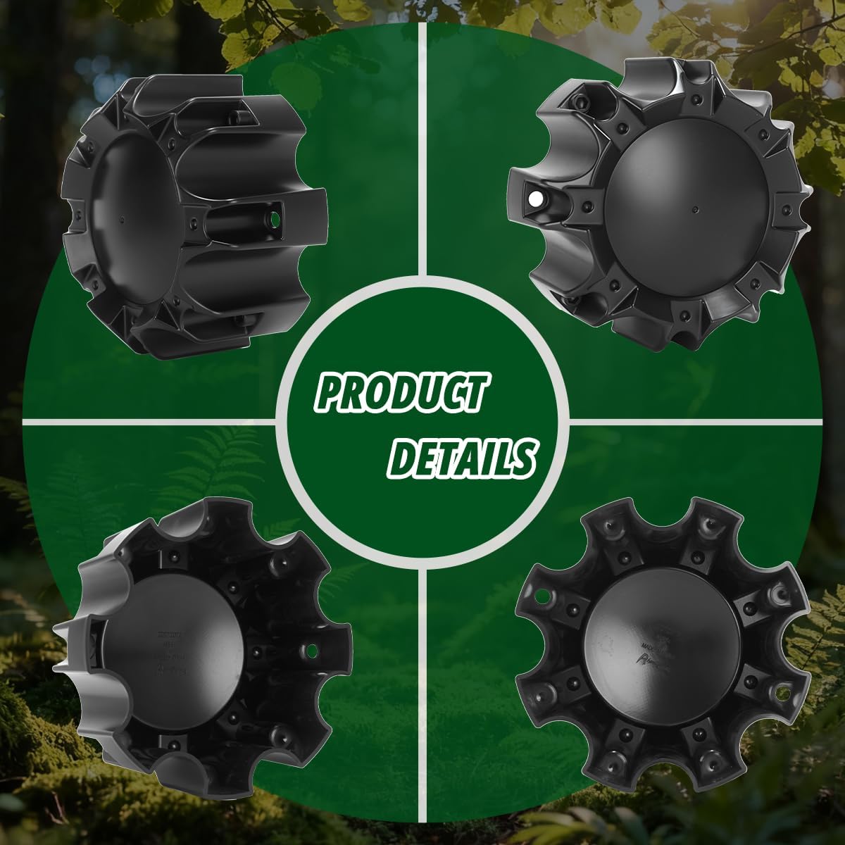 4 Pcs 6.59" (167.5mm) Wheel Center Caps for BallisticC 8 Lug Wheel Styles 044, 522, 810, 811, 813, 814 and 904 - CAO-WX05-165 1-170-8H LG0805-11 - Cap Hub Covers- Matt Black