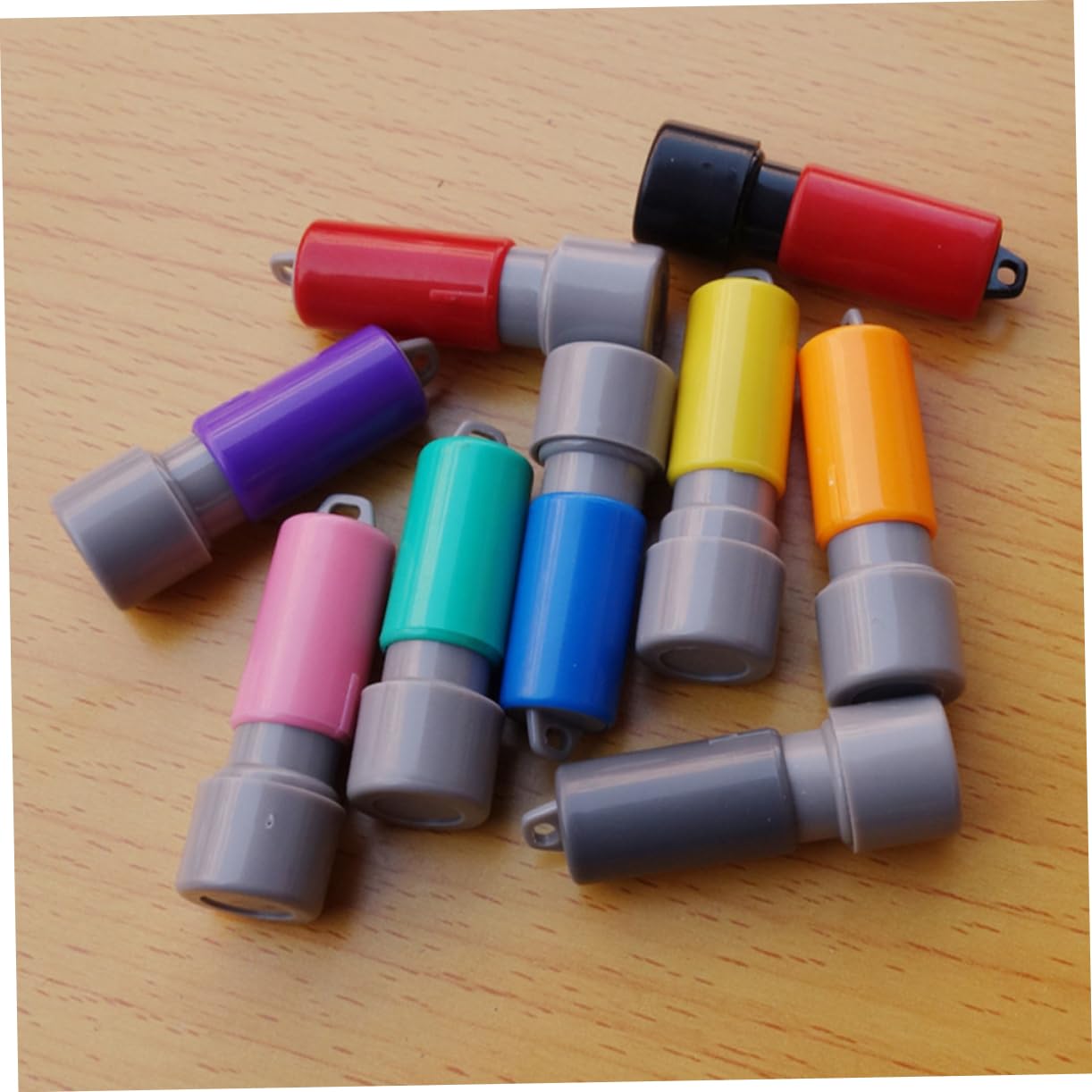 HOMSFOU 5 Sätze Gehäuse Versiegeln Mini-runddichtungen Tinte Einfärben Vergnügen Unterlage Groß Fall Farbtöne Werkzeug Siegelgehäuse Mit Stempelkissen Stempel Zubehör Plastik 10 Stück * 5