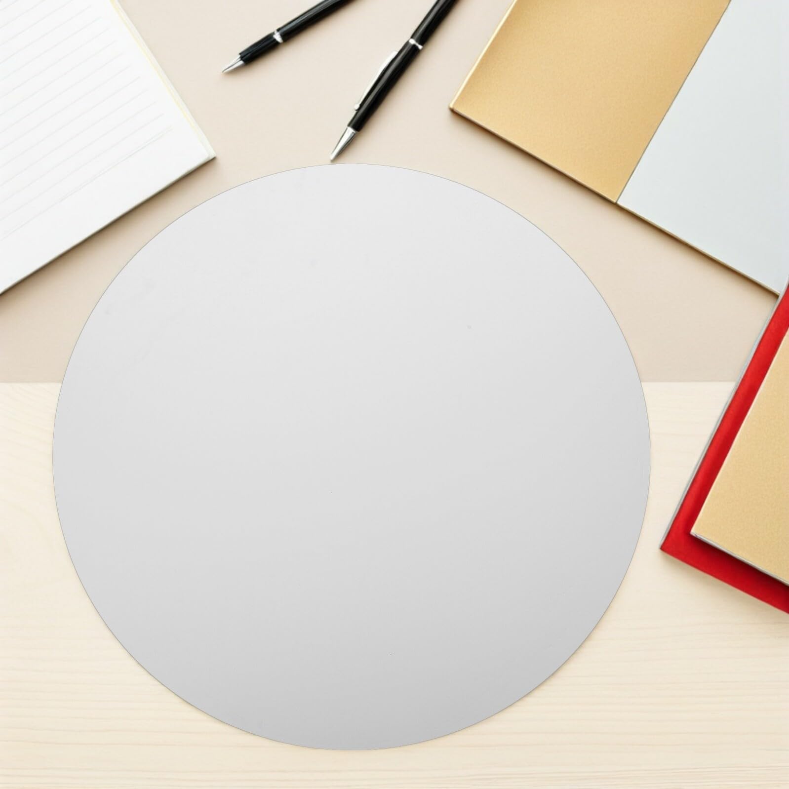UKCOCO Runde Leinwandplatten Leicht zu Reinigen aus Canvas Weiß 4 Stück 40cm für Ölmalerei und Acrylmalerei für Kunstpraxis und Kunstunterricht