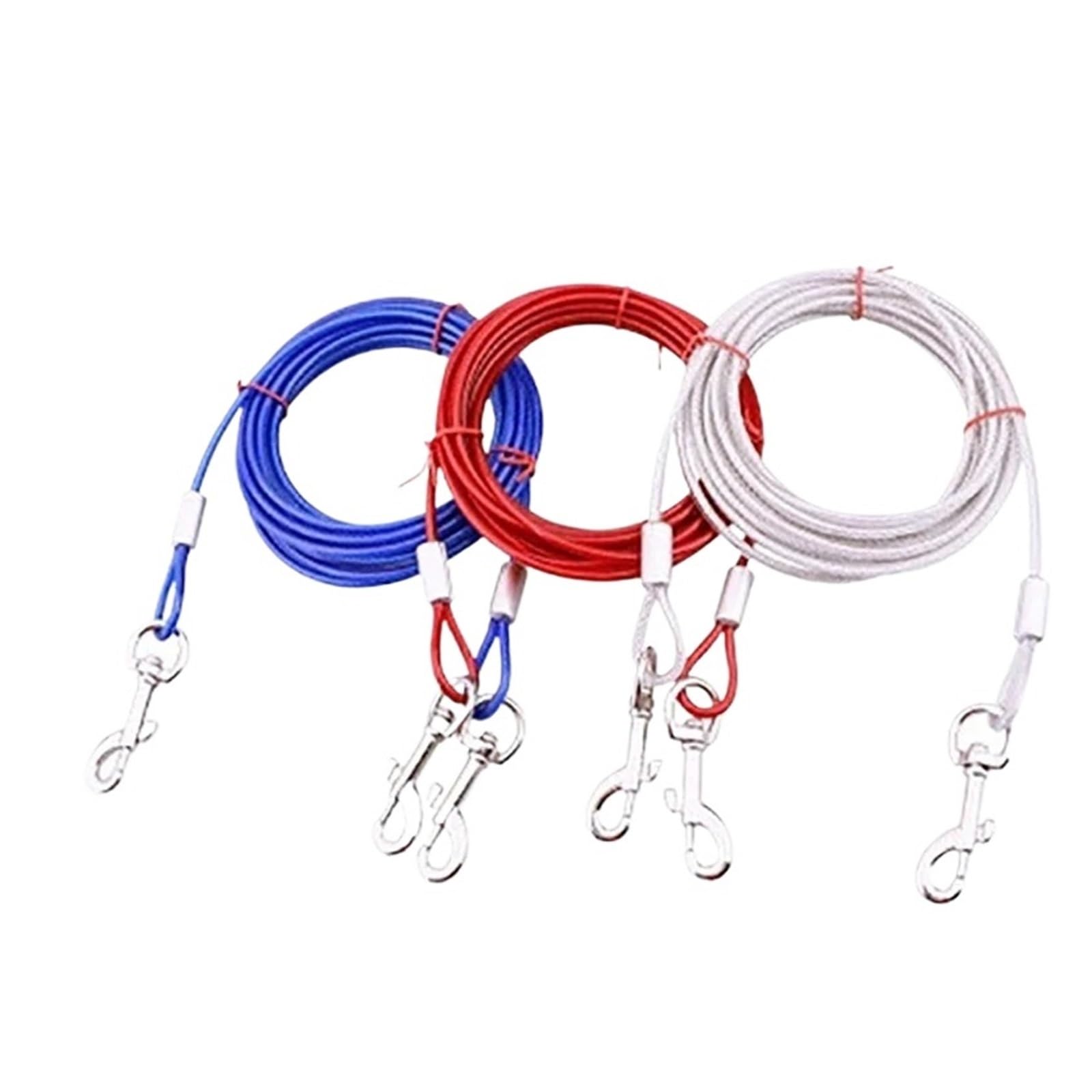Dog Leash, Corde en Acier de 5 mm x 3 m for Laisse de Chien, résistante et à Double extrémité, avec Crochets métalliques. Accessoires for Animaux de Compagnie.(White Smart APP,10m)