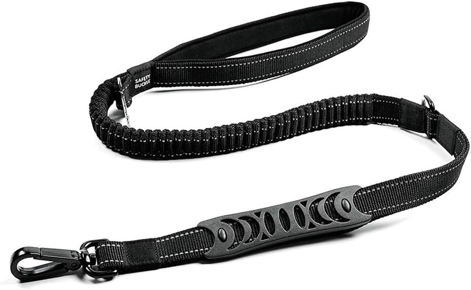 Companet Dog Leash 6ft with Highly Reflective Threads and Bungee Buffer Leash Durable 2 Soft Padded Handles with Car Seat Belt,pet…